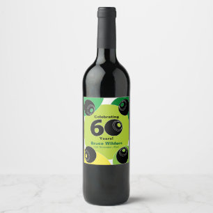 Cadeau voor 60e verjaardagsfeestje op de bowlingba wijn etiket