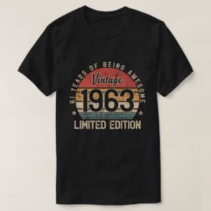 Cadeau voor 61-jarige, beperkte editie 1963 61e ve t-shirt