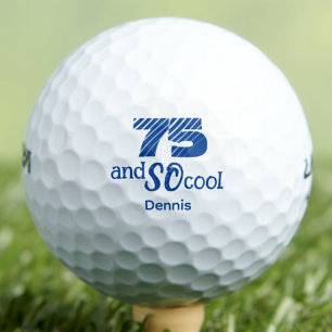 Cadeau voor 75ste verjaardag Blauwe Golfer - 75 en Golfballen