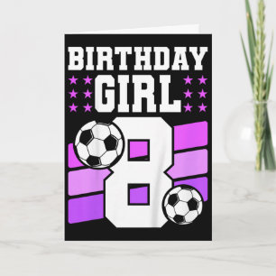 Cadeau voor 8-jarig meisje 8e verjaardag Voetbal V Kaart