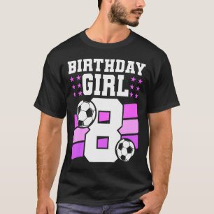 Cadeau voor 8-jarig meisje 8e verjaardag Voetbal V T-shirt