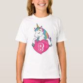 Cadeau voor 8-jarig meisje met eenhoorn thema t-shirt (Voorkant)