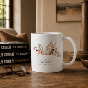 Cadeau voor 90ste verjaardag Witte Pompoen Herfstb Koffiemok