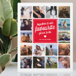 Cadeau voor aangepast paar | Fotocollage Fotoplaat<br><div class="desc">Een persoonlijke plaquette van een paar of een nieuw afbeelding met een scherpe witte achtergrond die kan worden gewijzigd in elke kleur,  16 foto's van uw keuze,  een rood vierkant met de naam van de stellen,  een wit hartsymbool en de zoete tekst die "samen is onze favoriete plek" leest.</div>
