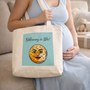 Cadeau voor aanstaande moeder met maanontwerp voor grote tote bag