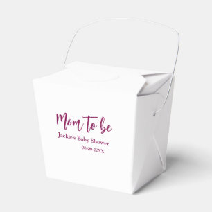 Cadeau voor aanstaande moeder naam datum roze eenv bedankdoosjes