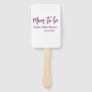 Cadeau voor aanstaande moeder naam datum roze eenv handwaaier