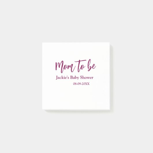 Cadeau voor aanstaande moeder naam datum roze eenv post-it® notes (Voorkant)