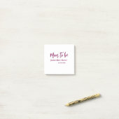Cadeau voor aanstaande moeder naam datum roze eenv post-it® notes (Op bureau)
