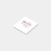 Cadeau voor aanstaande moeder naam datum roze eenv post-it® notes (Schuin)