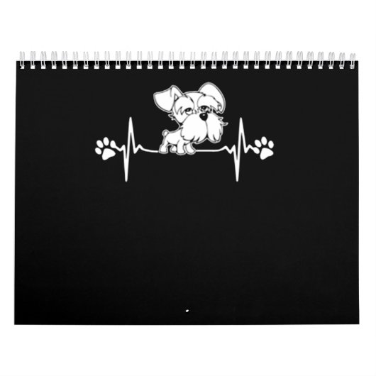 cadeau voor Afdrukhartslag schnauzer Kalender (Hoes)