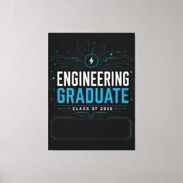 Cadeau voor afgestudeerde ingenieur 2026 met eigen canvas afdruk