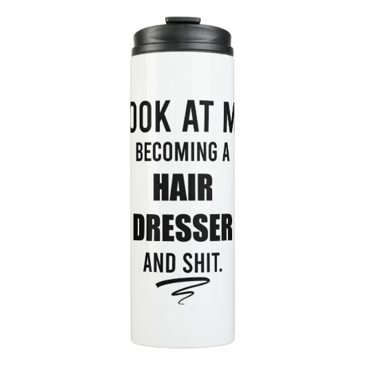 Cadeau voor afgestudeerde kapper Kapper cadeau ide Thermosbeker (Voorkant)