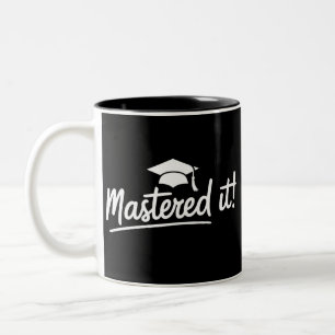 Cadeau voor afstuderen master Beheerst het  Tweekleurige Koffiemok