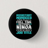 Cadeau voor assistent-manager beroep professioneel ronde button 3,2 cm (Voorkant)