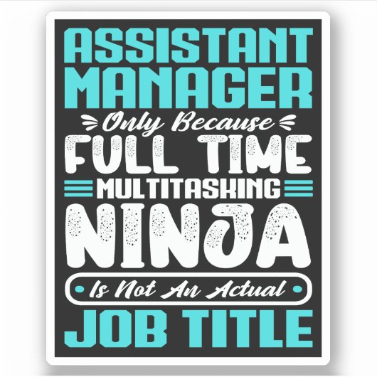 Cadeau voor assistent-manager professioneel werk sticker (Voorkant)