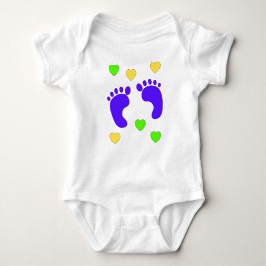 Cadeau voor Baby Boy - Harten met Baby Voeten Romper (Voorkant)