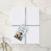 Cadeau voor Baby | Gevist Baby en teddybeer Cadeaulabel (Met Touw)