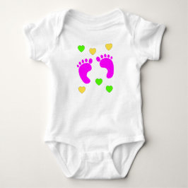 Cadeau voor Baby Meisje - Hartjes Met Baby Voetjes Romper
