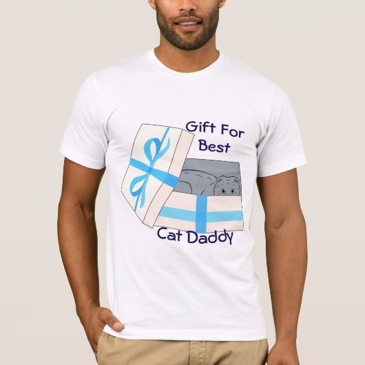 Cadeau voor Beste Cat Daddy T-shirt Mannen`s met k (Voorkant)