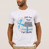 Cadeau voor Beste Cat Daddy T-shirt Mannen`s met k (Voorkant)