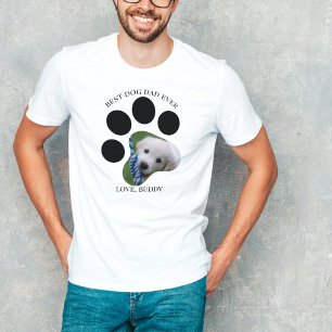 Cadeau voor beste hond papa ooit Foto Pootafdruk T T-shirt