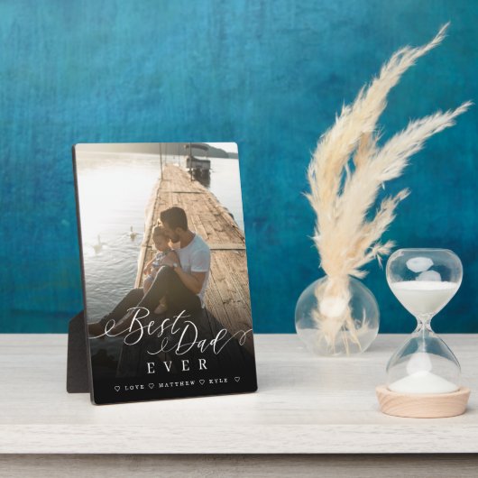 Cadeau voor beste pap, elegant script en volledige fotoplaat (Zijkant)