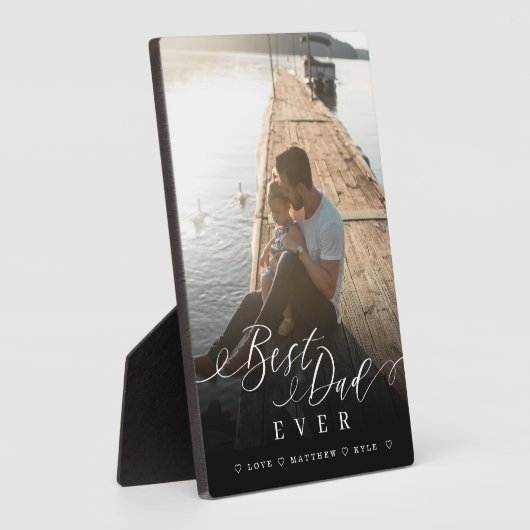 Cadeau voor beste pap, elegant script en volledige fotoplaat (Zijkant)
