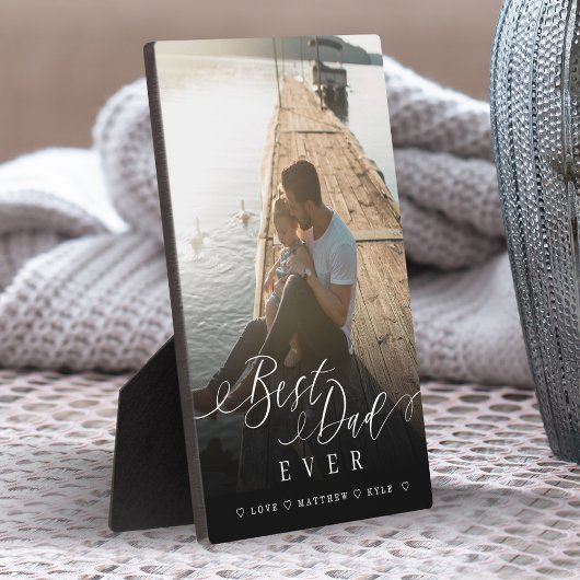 Cadeau voor beste pap, elegant script en volledige fotoplaat