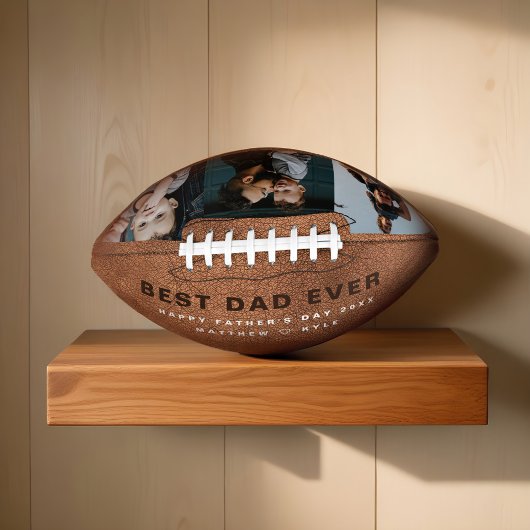 Cadeau voor beste pap ooit rustic 3 fotocollage american football