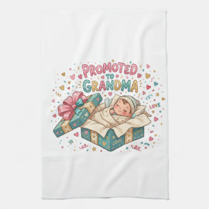 Cadeau voor bevordering tot oma theedoek