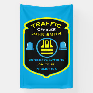 Cadeau voor bevordering van verkeerspolitieagent spandoek