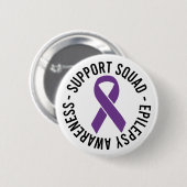 Cadeau voor bewustzijn van epilepsie ondersteuning ronde button 5,7 cm (Voorkant /achterkant)
