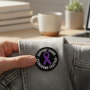 Cadeau voor bewustzijn van epilepsie ondersteuning ronde button 5,7 cm