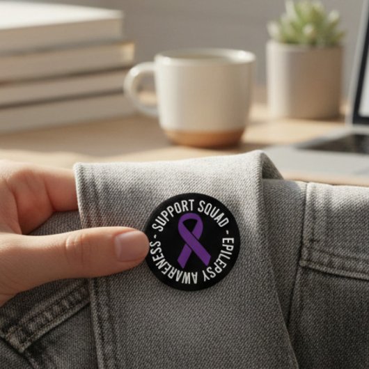 Cadeau voor bewustzijn van epilepsie ondersteuning ronde button 5,7 cm