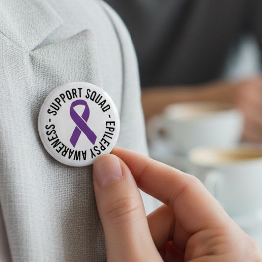 Cadeau voor bewustzijn van epilepsie ondersteuning ronde button 5,7 cm