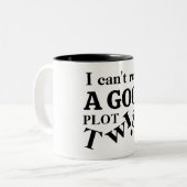 Cadeau voor boekenliefhebbers Grappig plot Twist Tweekleurige Koffiemok (Voorkant links)