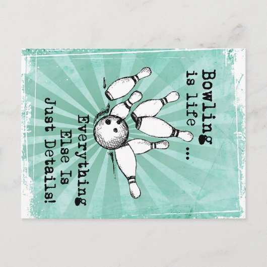 Cadeau voor bowlingliefhebber, grappig cadeau voor briefkaart (Voorkant)