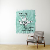 Cadeau voor bowlingliefhebber, grappig cadeau voor wandkleed (In situ)