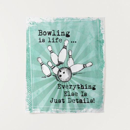 Cadeau voor bowlingliefhebber, grappig cadeau voor wandkleed (Voorkant)