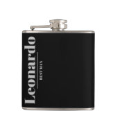 Cadeau voor bruidsjonkers Eenvoudige moderne monog Heupfles (Voorkant)