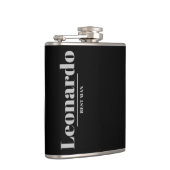 Cadeau voor bruidsjonkers Eenvoudige moderne monog Heupfles (Rechts)