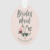 Cadeau voor bruidsmeisje | Naam & Bericht Hoge hak Ornament (voorkant)