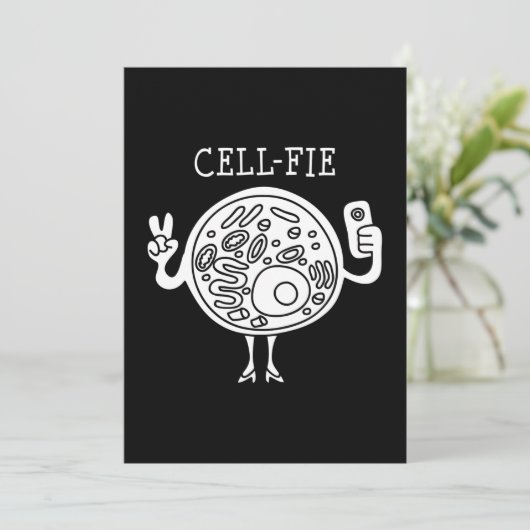 cadeau voor celfie science pun leraar biologie stu feestdagenkaart (Staand voorkant)