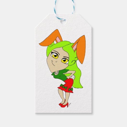 cadeau voor chibi bunnygirl labels cadeaulabel (Voorkant)