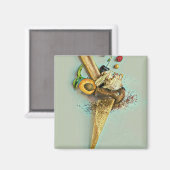 cadeau voor chocolade-ijs magneet (Voorkant / Achterkant)