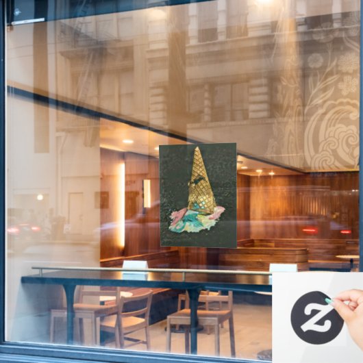 cadeau voor chocolade-ijs raamsticker (Cafe Raam)