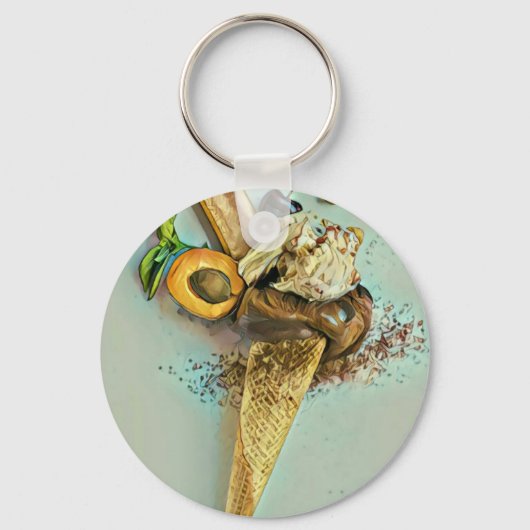 cadeau voor chocolade-ijs sleutelhanger (Voorkant)