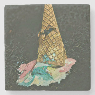 cadeau voor chocolade-ijs stenen onderzetter