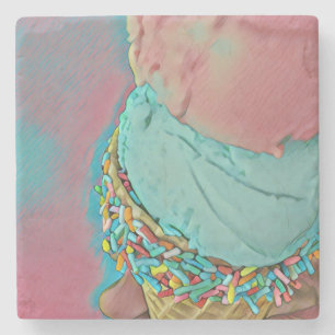 cadeau voor chocolade-ijs stenen onderzetter